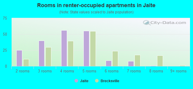 Rooms in renter-occupied apartments in Jaite