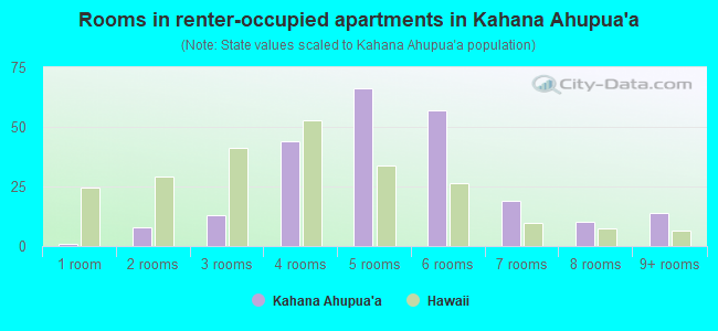 Rooms in renter-occupied apartments in Kahana Ahupua`a