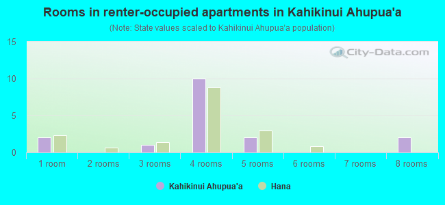 Rooms in renter-occupied apartments in Kahikinui Ahupua`a