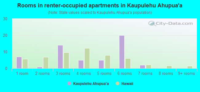Rooms in renter-occupied apartments in Kaupulehu Ahupua`a