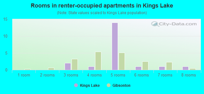 Rooms in renter-occupied apartments in Kings Lake