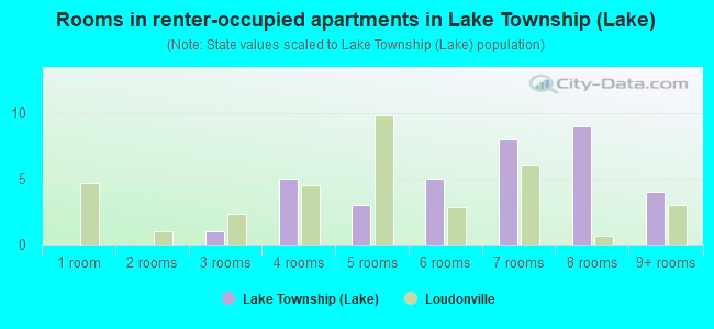 Rooms in renter-occupied apartments in Lake Township (Lake)