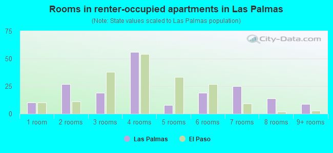 Rooms in renter-occupied apartments in Las Palmas