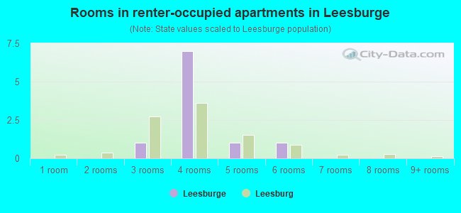 Rooms in renter-occupied apartments in Leesburge