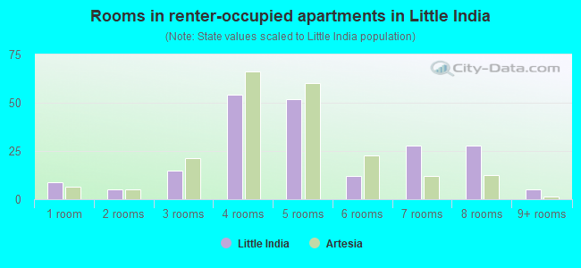 Rooms in renter-occupied apartments in Little India
