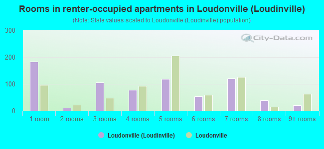 Rooms in renter-occupied apartments in Loudonville (Loudinville)