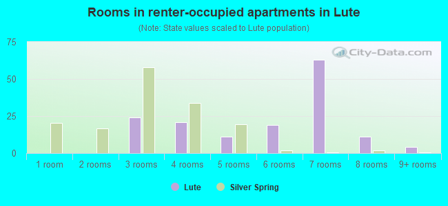 Rooms in renter-occupied apartments in Lute