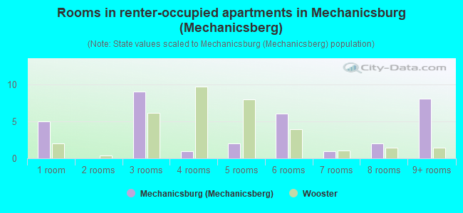 Rooms in renter-occupied apartments in Mechanicsburg (Mechanicsberg)