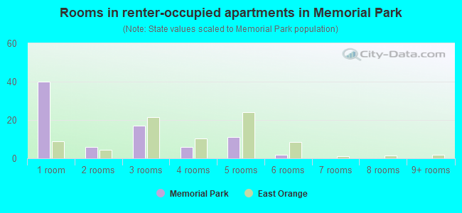Rooms in renter-occupied apartments in Memorial Park