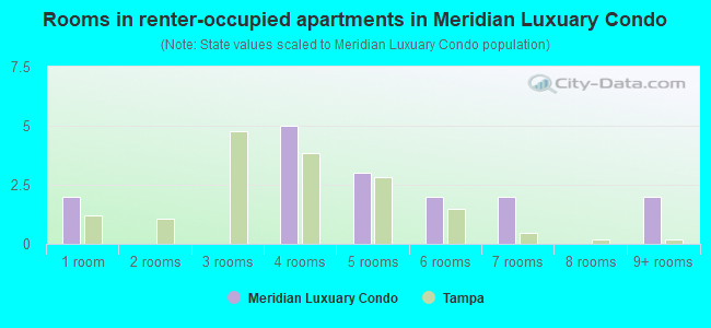 Rooms in renter-occupied apartments in Meridian Luxuary Condo