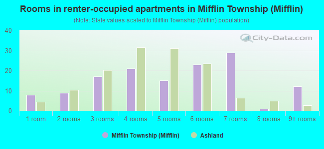 Rooms in renter-occupied apartments in Mifflin Township (Mifflin)