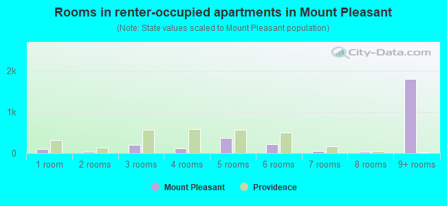 Rooms in renter-occupied apartments in Mount Pleasant