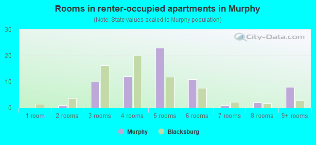 Rooms in renter-occupied apartments in Murphy