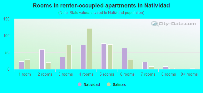 Rooms in renter-occupied apartments in Natividad