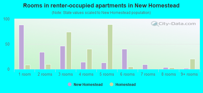 Rooms in renter-occupied apartments in New Homestead