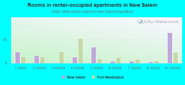 Rooms in renter-occupied apartments in New Salem
