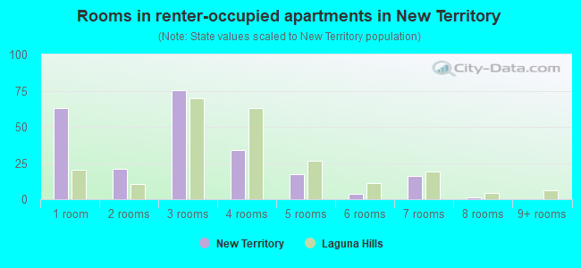 Rooms in renter-occupied apartments in New Territory