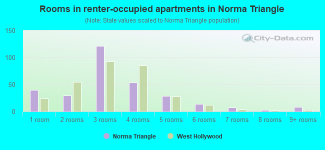 Rooms in renter-occupied apartments in Norma Triangle