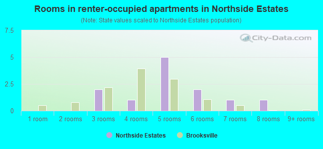 Rooms in renter-occupied apartments in Northside Estates