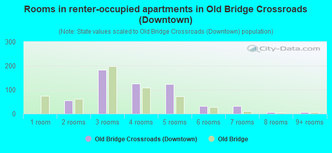 Rooms in renter-occupied apartments in Old Bridge Crossroads (Downtown)