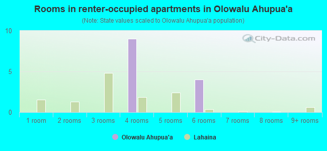 Rooms in renter-occupied apartments in Olowalu Ahupua`a