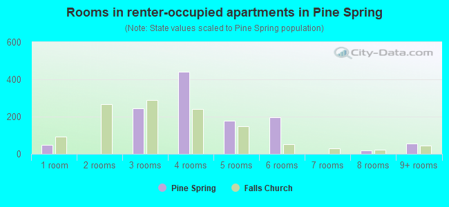 Rooms in renter-occupied apartments in Pine Spring
