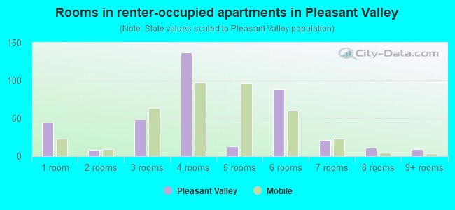 Rooms in renter-occupied apartments in Pleasant Valley