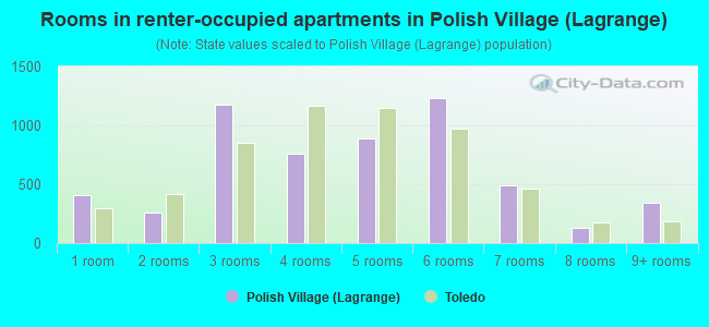 Rooms in renter-occupied apartments in Polish Village (Lagrange)