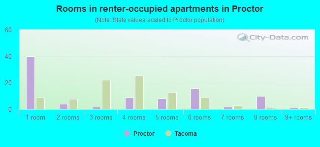 Rooms in renter-occupied apartments in Proctor