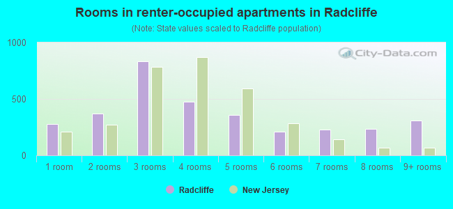 Rooms in renter-occupied apartments in Radcliffe