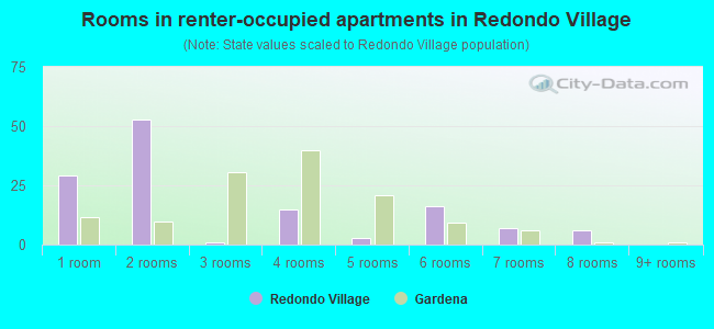 Rooms in renter-occupied apartments in Redondo Village