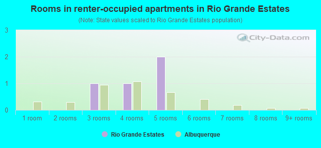Rooms in renter-occupied apartments in Rio Grande Estates