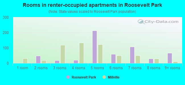 Rooms in renter-occupied apartments in Roosevelt Park