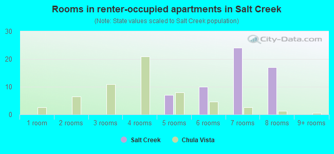Rooms in renter-occupied apartments in Salt Creek