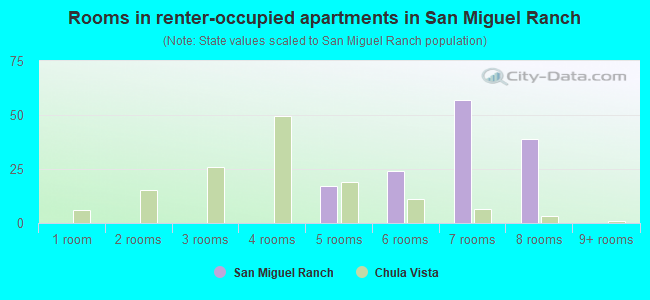 Rooms in renter-occupied apartments in San Miguel Ranch