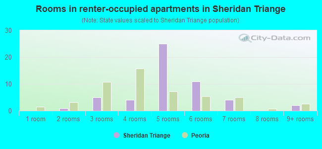 Rooms in renter-occupied apartments in Sheridan Triange