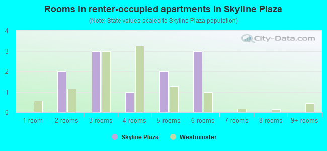 Rooms in renter-occupied apartments in Skyline Plaza