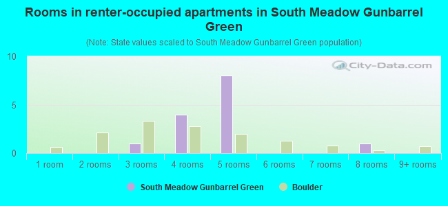 Rooms in renter-occupied apartments in South Meadow Gunbarrel Green