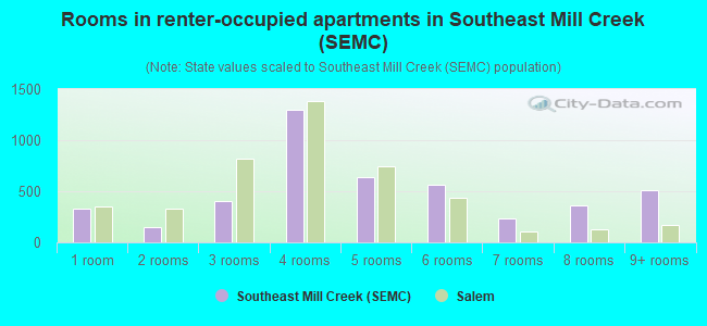 Rooms in renter-occupied apartments in Southeast Mill Creek (SEMC)