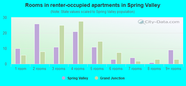 Rooms in renter-occupied apartments in Spring Valley