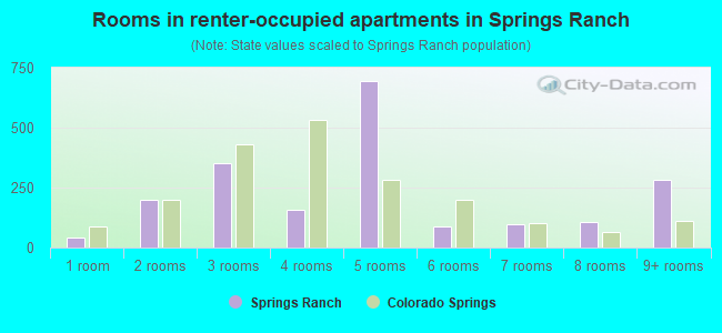 Rooms in renter-occupied apartments in Springs Ranch