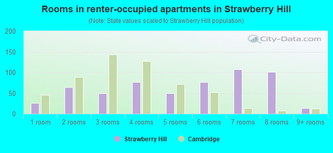 Rooms in renter-occupied apartments in Strawberry Hill