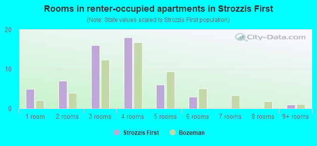 Rooms in renter-occupied apartments in Strozzis First
