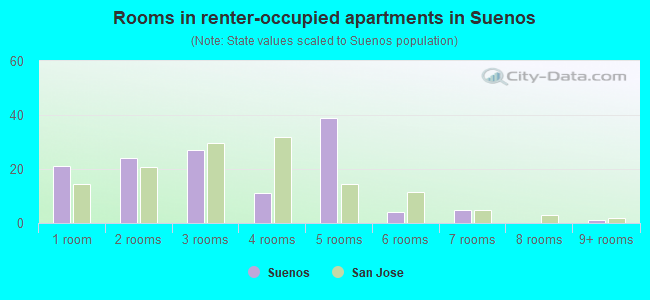 Rooms in renter-occupied apartments in Suenos