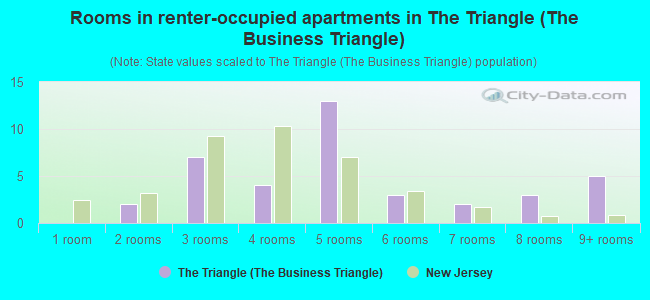 Rooms in renter-occupied apartments in The Triangle (The Business Triangle)