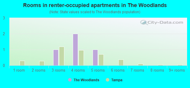 Rooms in renter-occupied apartments in The Woodlands