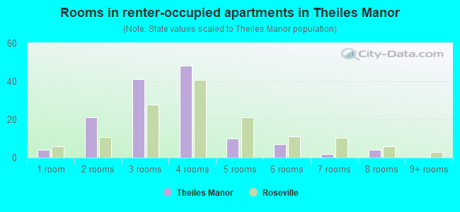 Rooms in renter-occupied apartments in Theiles Manor