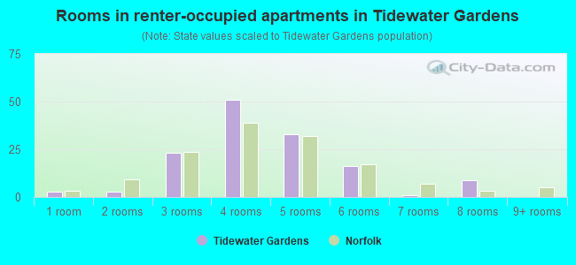 Rooms in renter-occupied apartments in Tidewater Gardens
