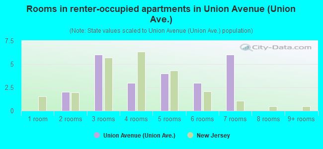 Rooms in renter-occupied apartments in Union Avenue (Union Ave.)