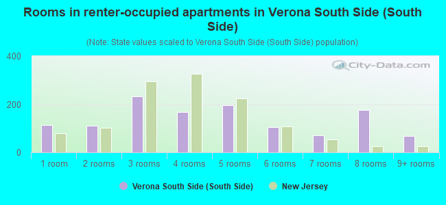 Rooms in renter-occupied apartments in Verona South Side (South Side)